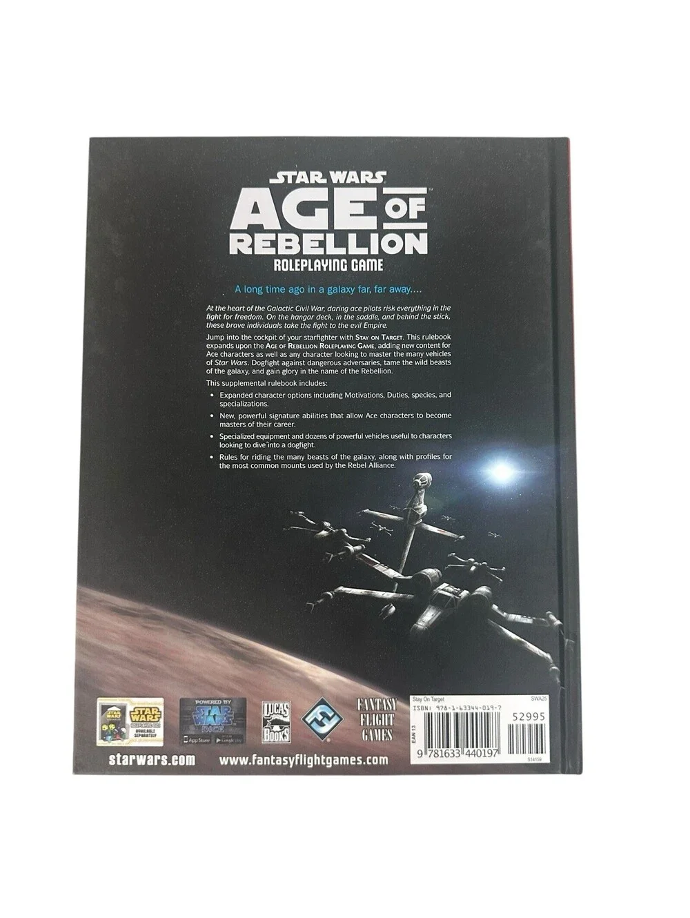 STAR WARS AGE OF REBELLION STAY ON TARGET ROLEPLAYING ACES SOURCEBOOK RPG